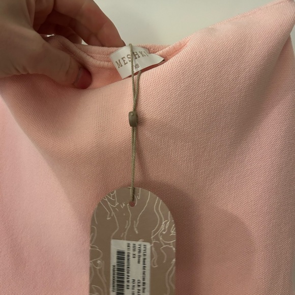 Meshki Pink and White Strapless Dress - Picture 3 of 3